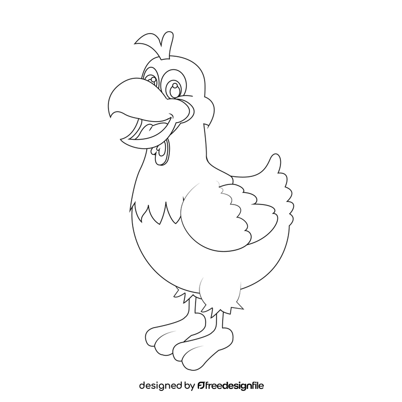 Chicken black and white clipart