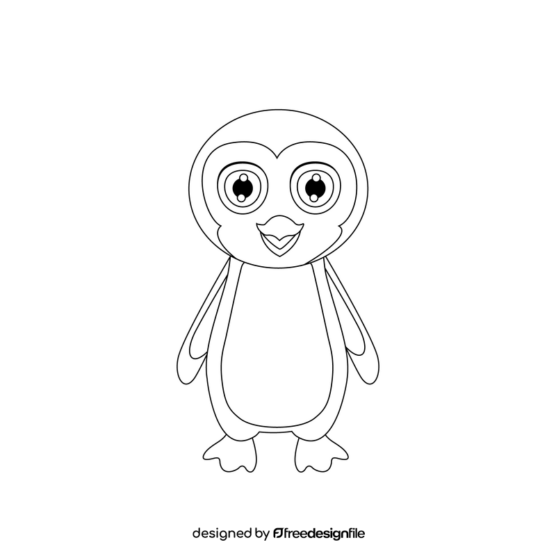 Pengiun black and white clipart