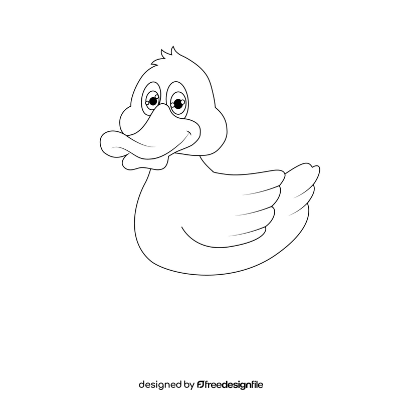 Duck black and white clipart