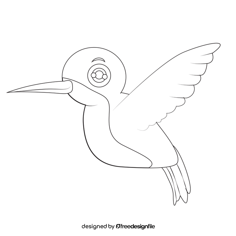 Humminbird black and white clipart