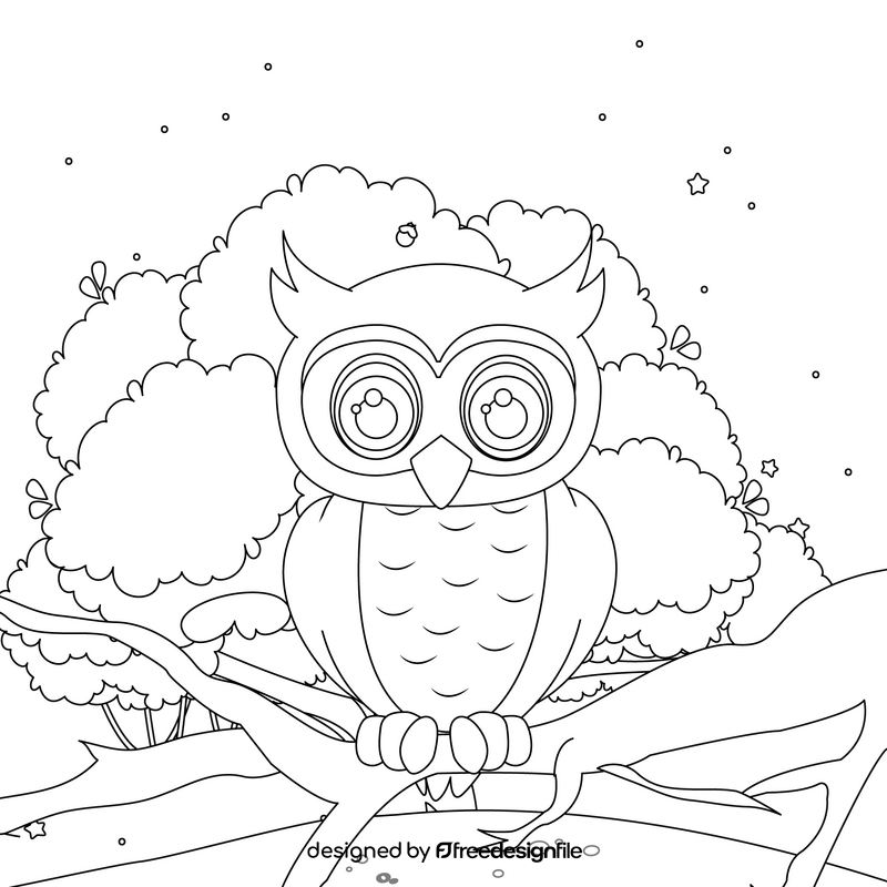 Owl black and white vector