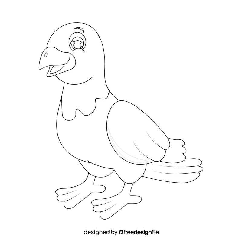 Pigeon black and white clipart