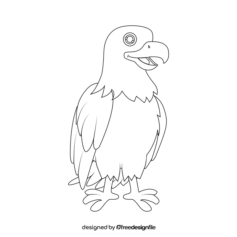 Hawk black and white clipart