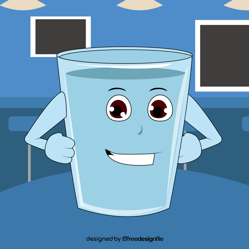 Glass of water cartoon vector