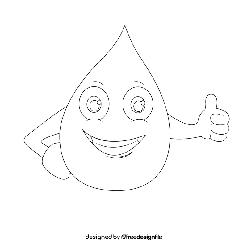 Water cartoon black and white clipart