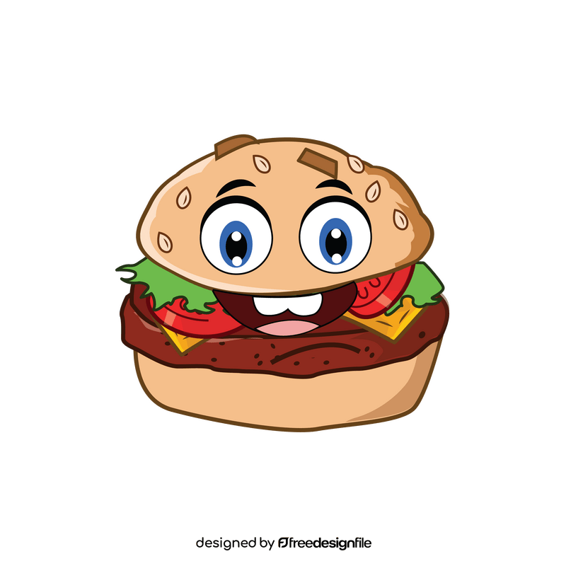 Fast food cartoon, hamburger clipart