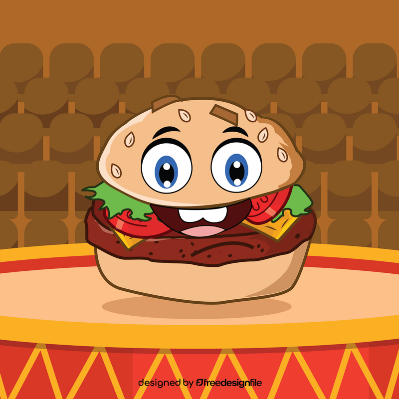 Fast food cartoon, hamburger vector