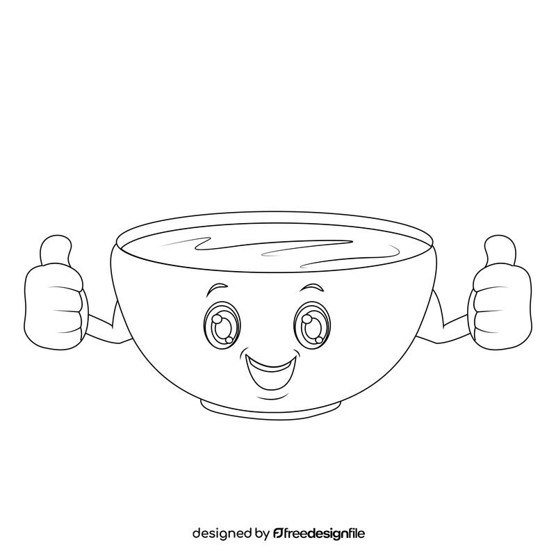 Coffee cartoon black and white clipart