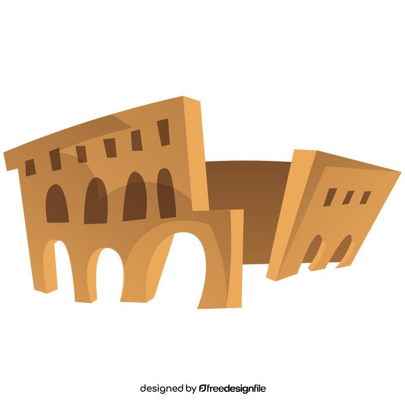 Italy colosseum cartoon clipart