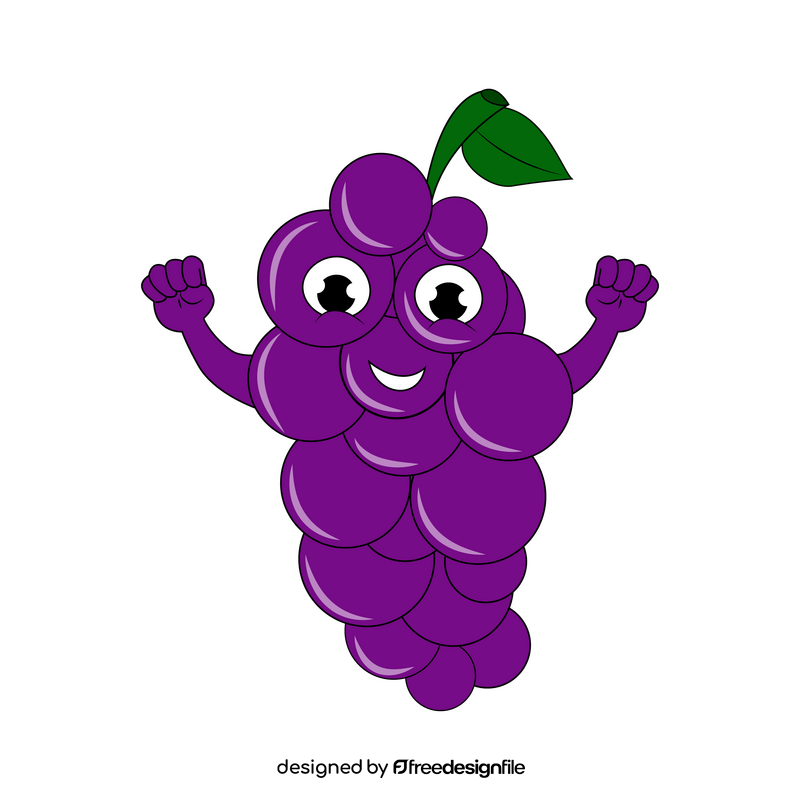 Grapes cartoon clipart vector free download