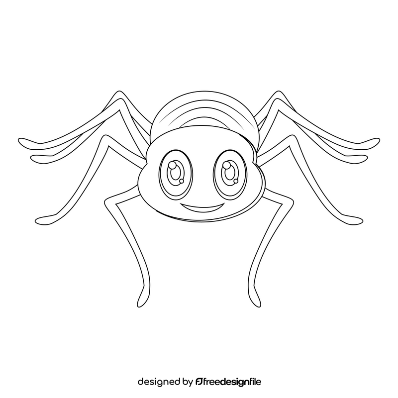 Spider black and white clipart