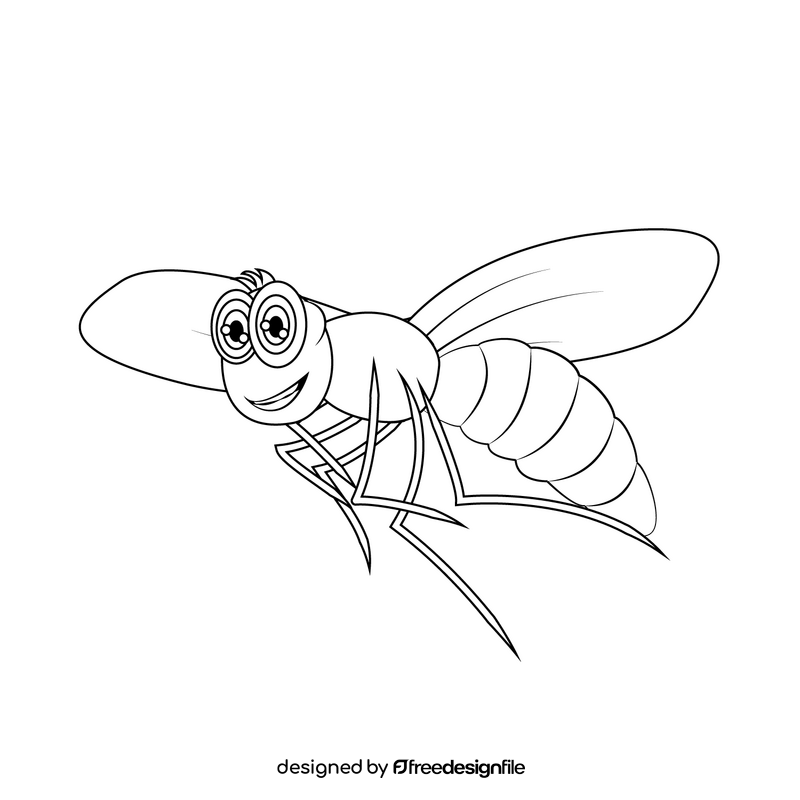 Mosquito black and white clipart