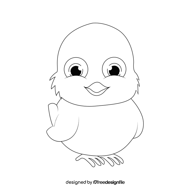 Chicken black and white clipart