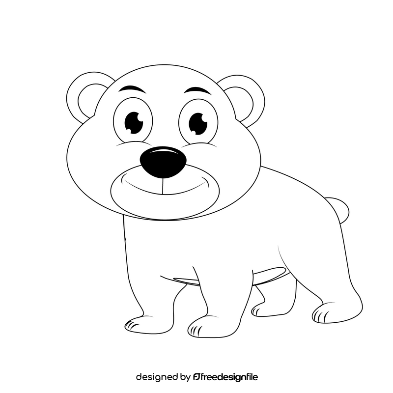 Bear black and white clipart