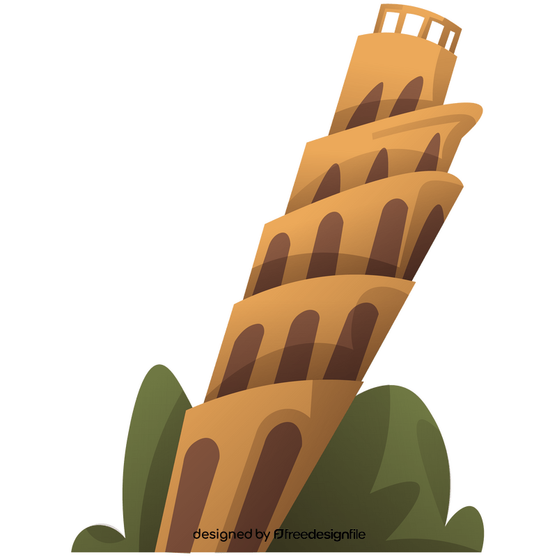 Tower of Pisa cartoon clipart