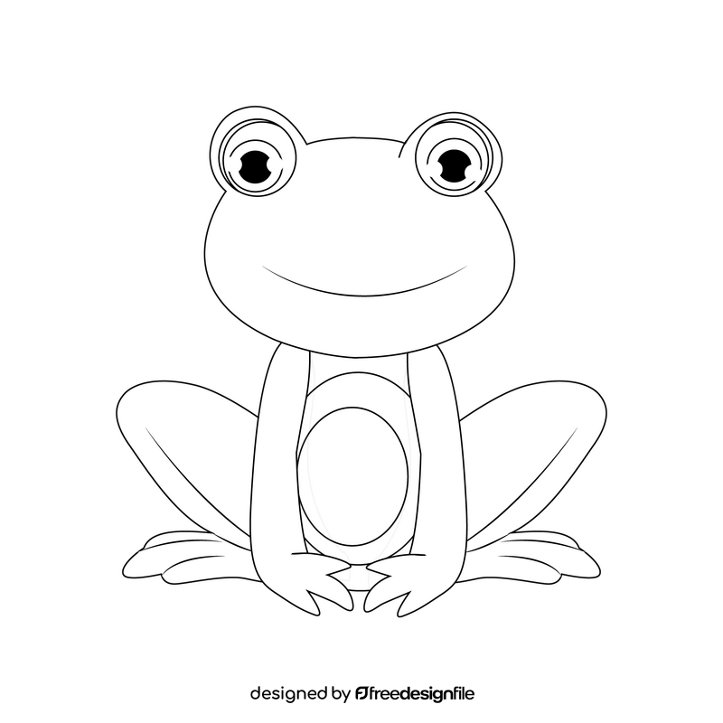 Frog black and white clipart