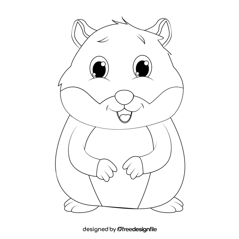 Hamster black and white clipart