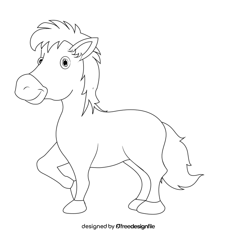 Horse black and white clipart