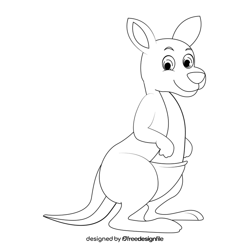 Kangaroo Black And White Clipart Free Download