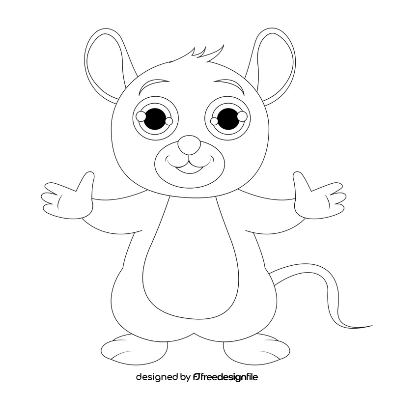 Mouse black and white clipart