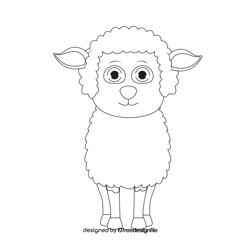 Sheep black and white clipart