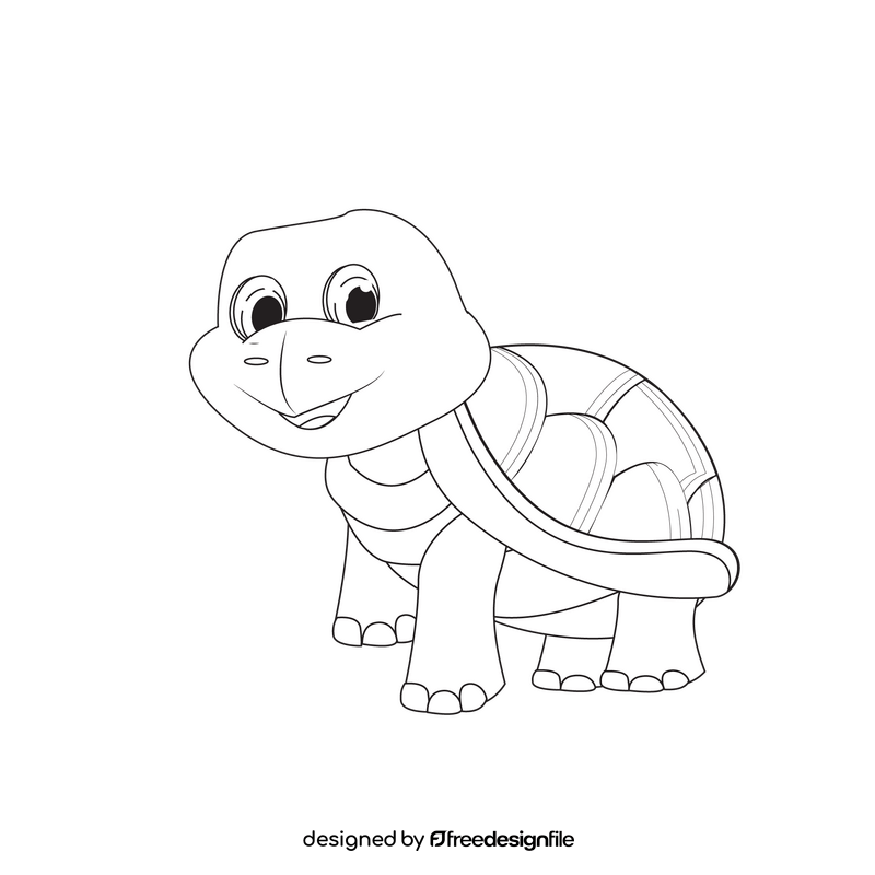 Turtle black and white clipart
