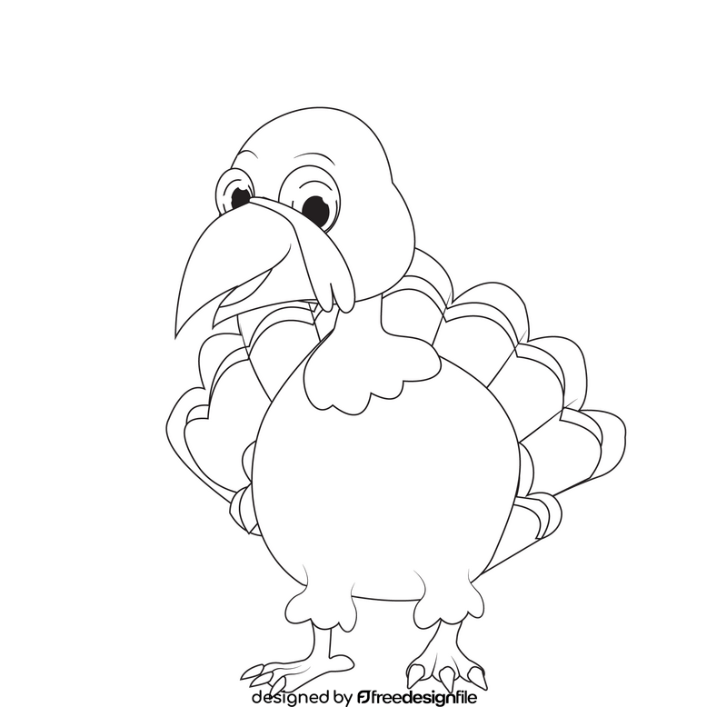 Turkey black and white clipart