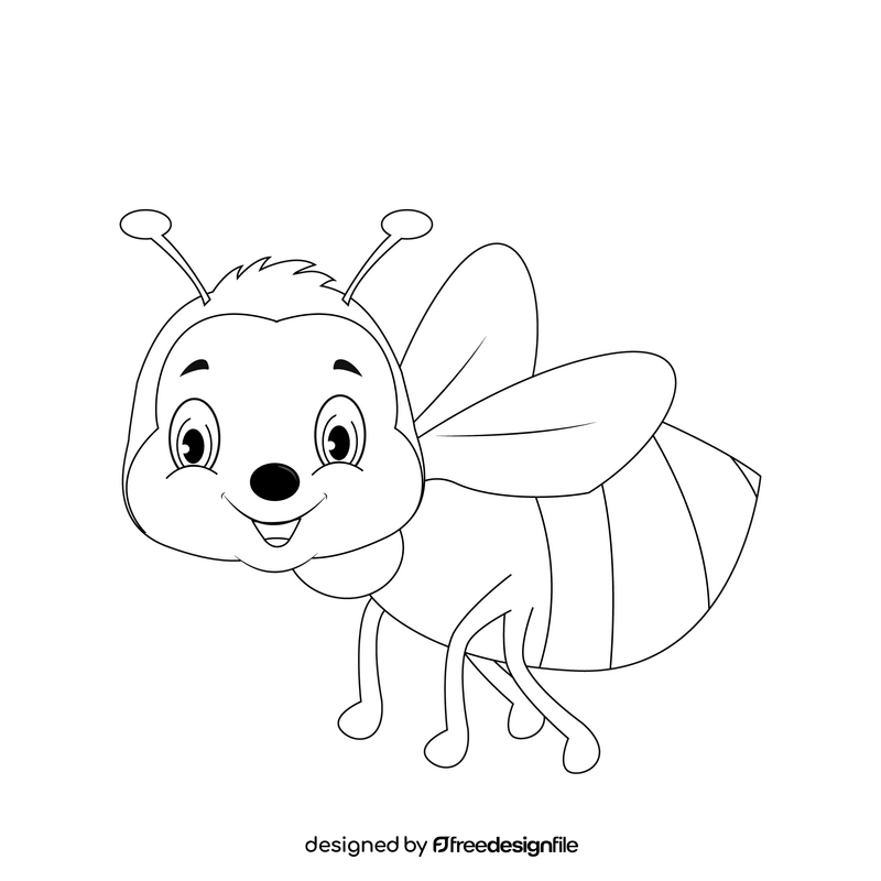 Bee black and white clipart