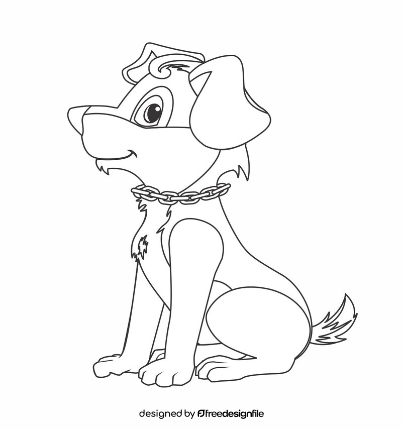 Dog black and white clipart