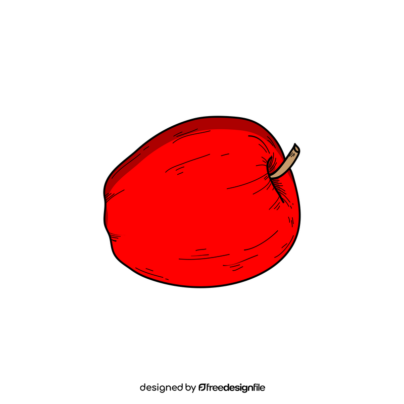 Free red apple fruit drawing clipart
