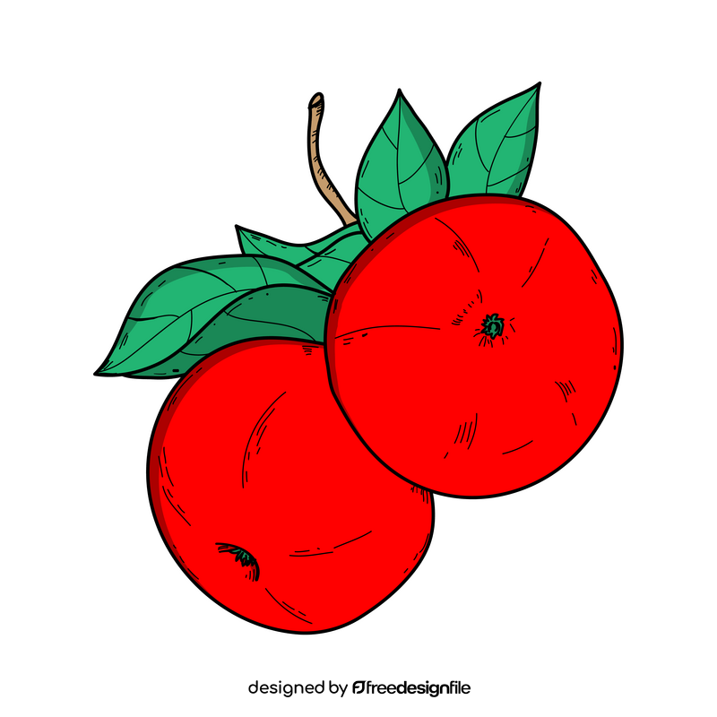 Red apples drawing clipart