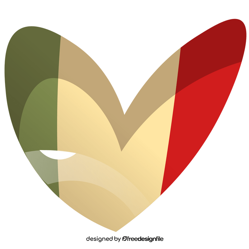 Italy heart flag clipart