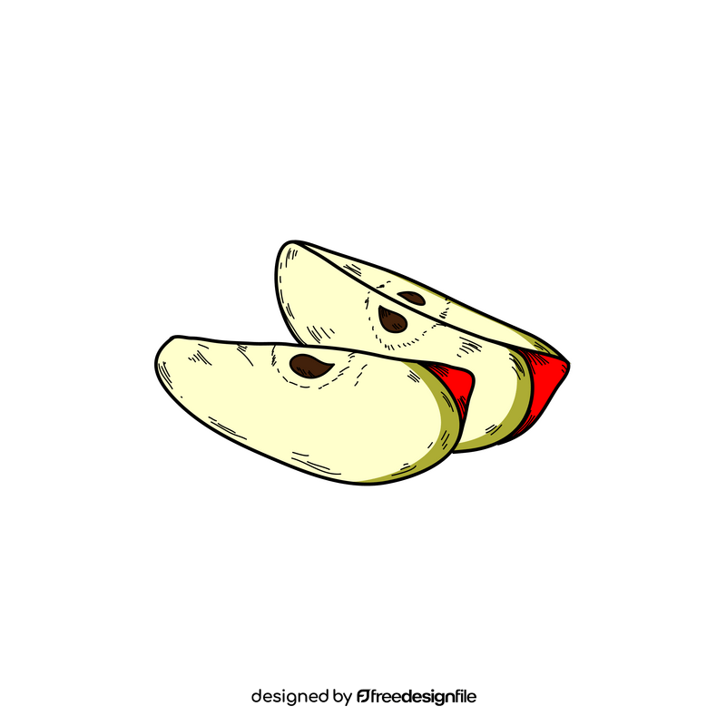 Apple slices drawing clipart
