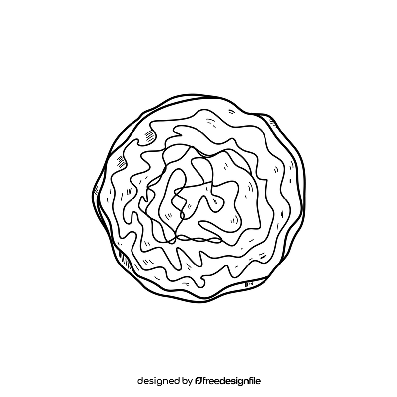 Cabbage realistic drawing black and white clipart