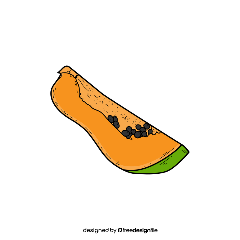Papaya slice drawing clipart