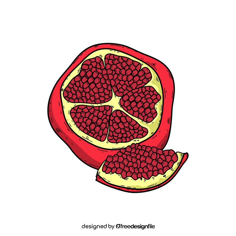 Free pomegranate cut clipart