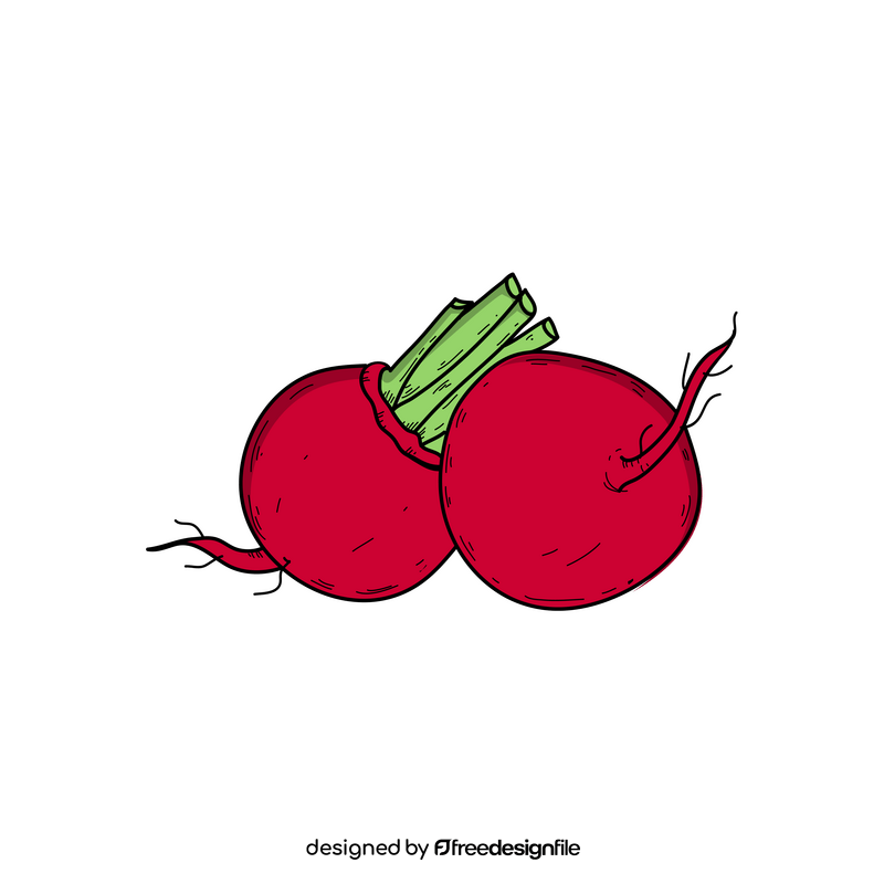 Red radishes clipart