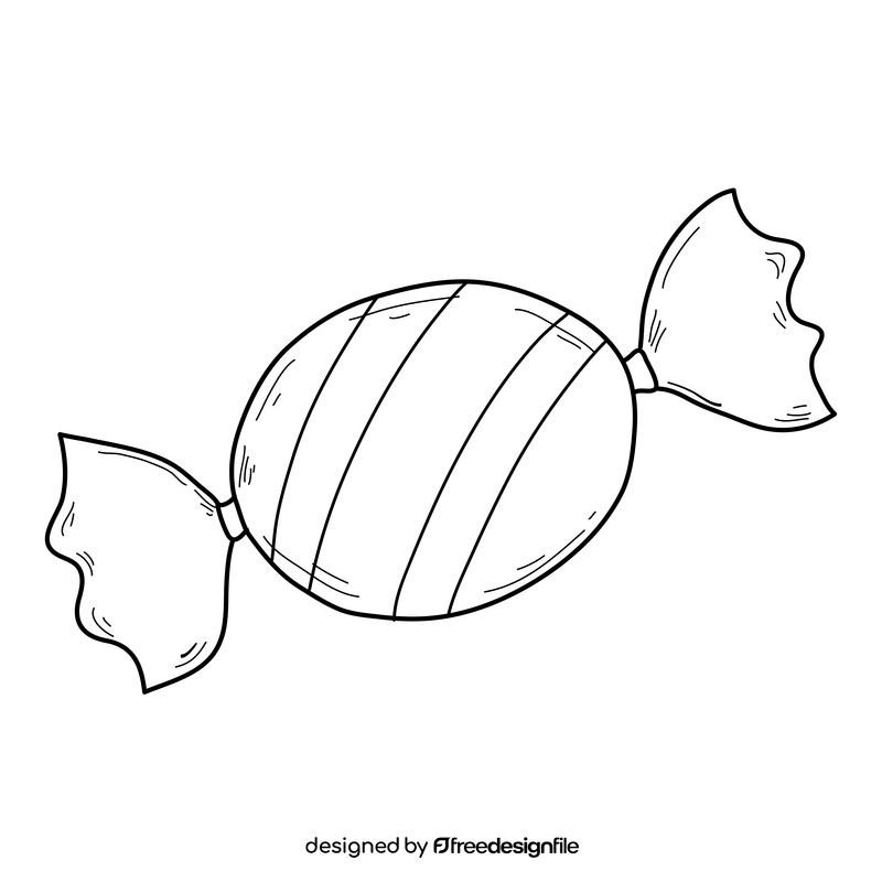 Candy drawing black and white clipart