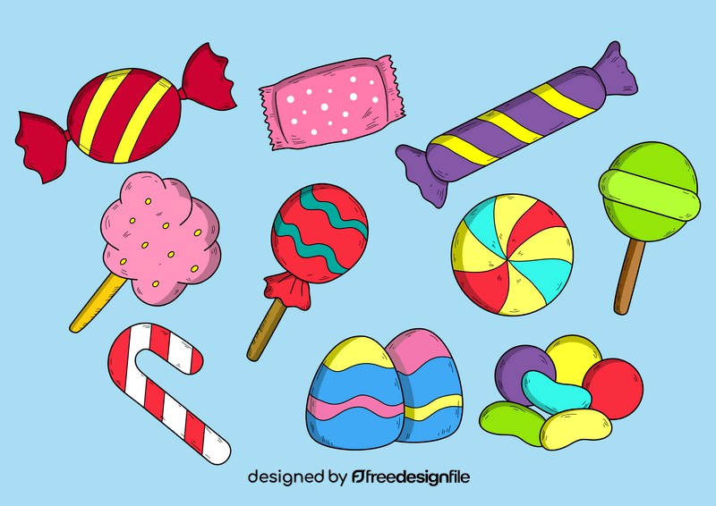 Candy drawing set vector