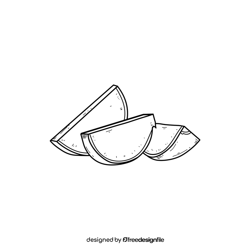 Radish slices black and white clipart