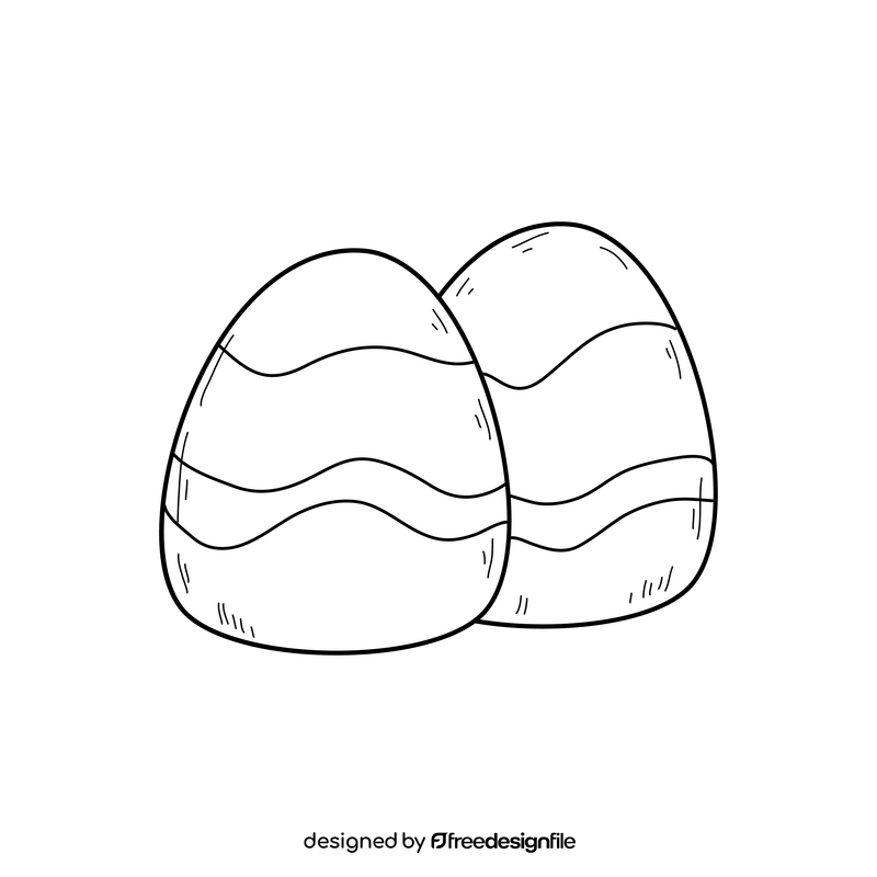 Egg candies black and white clipart