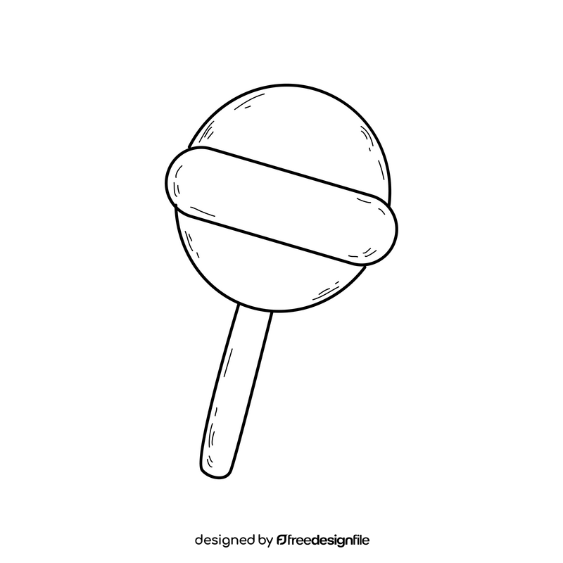 Green lollipop candy black and white clipart