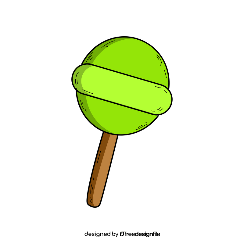 Green lollipop candy clipart