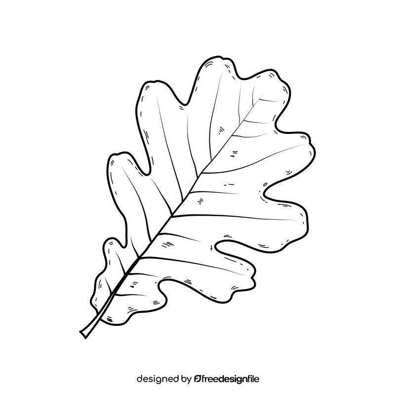 Fall leaf black and white clipart
