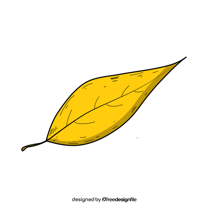 Yellow fall leaf drawing clipart