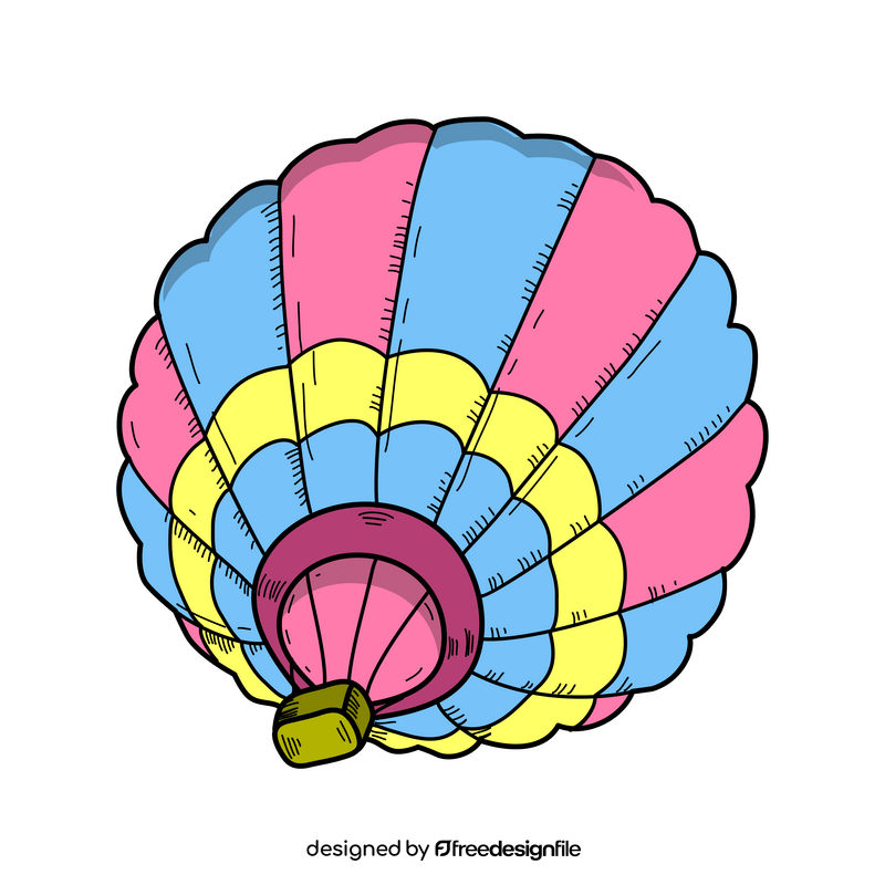 Colorful hot air balloon drawing clipart