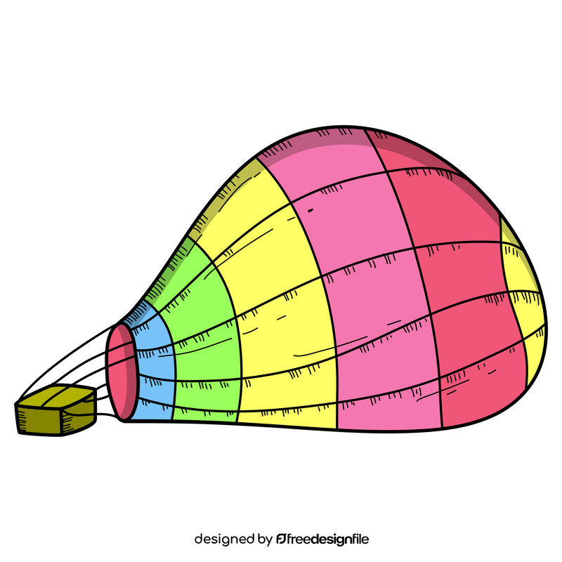 Rainbow hot air balloon clipart