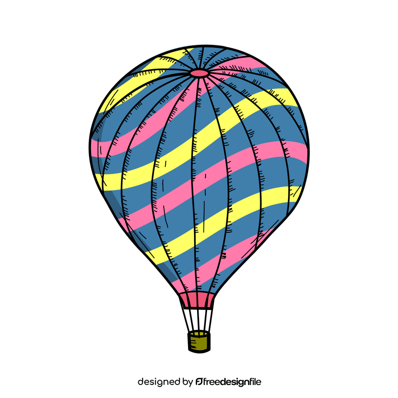 Colorful hot air balloon clipart