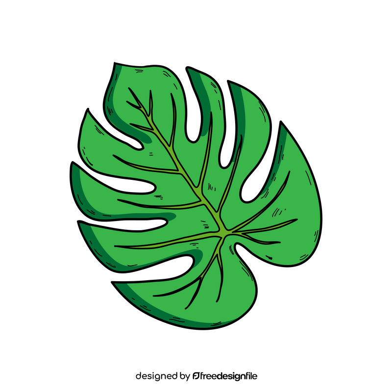 Green palm leaf drawing clipart