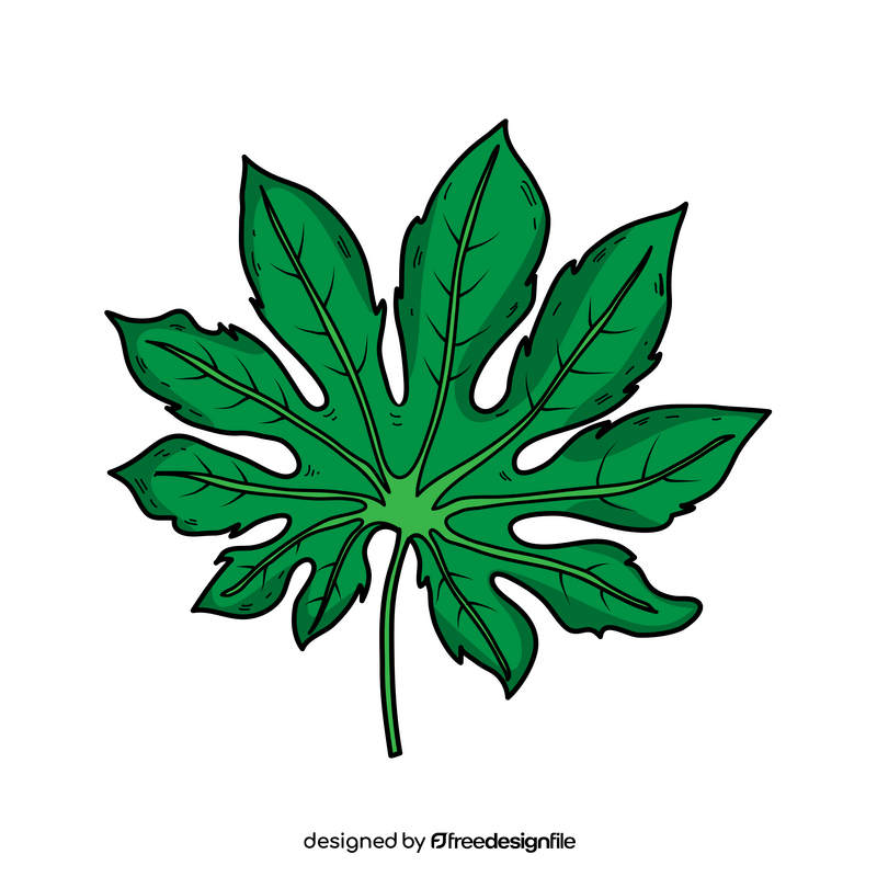 Exotic palm leaf drawing clipart